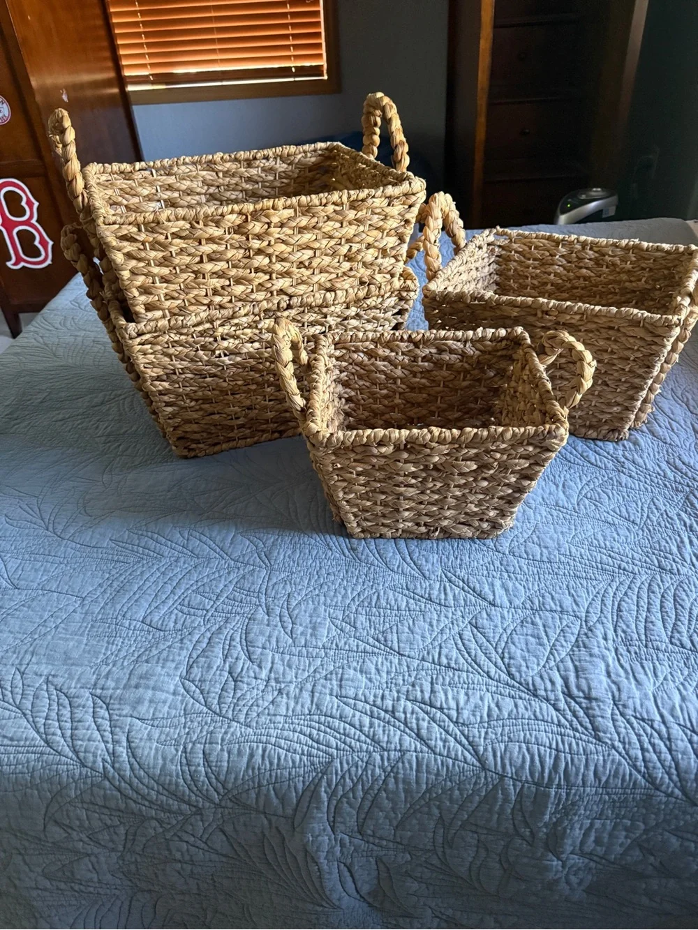 Natural Woven Seagrass Storage Basket Set - Natural
